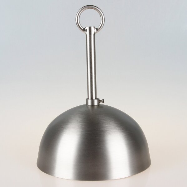 Lampen Baldachin Metall edelstahloptik 120x62 mm große Kugelform mit Pendelrohr und Leuchtenaufhänger