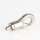 Messing Seilstopper 10x30 mm mit 16 mm Karabinerhaken, vernickelt
