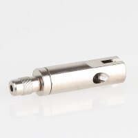 Messing Seilstopper 10x32 mm mit seitlichem Ausgang für Y-Aufhängung und Sicherungskappe, vernickelt