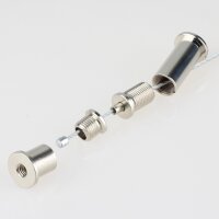 Lampen Stahlseil-Aufhängung – 1 m Stahlseil mit Seilstopper & Deckenhalter mit Schlitz