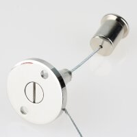 Lampen Stahlseil-Aufhängung – 1 m Stahlseil mit konischem Seilstopper & Deckenhalter