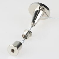 Lampen Stahlseil-Aufhängung – 1 m Stahlseil mit konischem Seilstopper & Deckenhalter