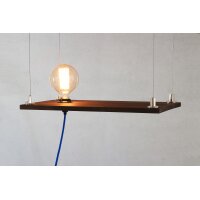 Lampen Stahlseil-Aufhängung – 1 m Stahlseil mit konischem Seilstopper & Deckenhalter