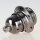 E27 Metall-Lampenfassung schwarz-chrom mit Metall Zugentlaster und 2 Schraubringe