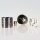 E27 Metall-Lampenfassung schwarz-chrom mit Metall Zugentlaster und 2 Schraubringe
