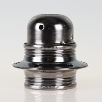 E27 Metall-Lampenfassung schwarz-chrom Außengewinde...