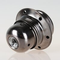 E27 Metall-Lampenfassung schwarz-chrom Außengewinde...