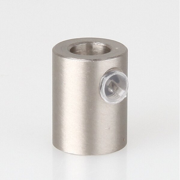 M10x1 Klemmnippel Zugentlastung aus Metall Nickel matt Edelstahloptik mit Innengewinde