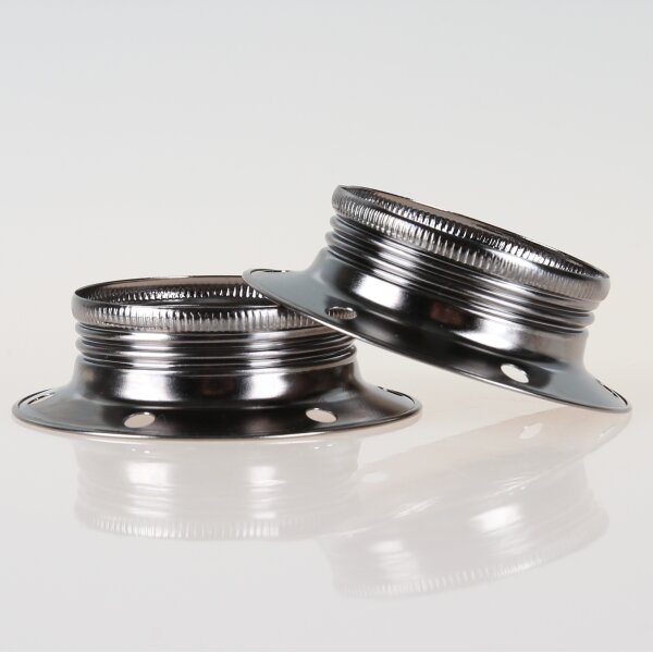 E27 Schraubring Unterring Metall schwarz-chrom 60x18 mm für Metallfassungen mit Außengewinde