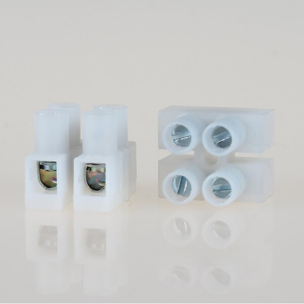 Euro Lüsterklemme Mini 2-polig transparent bis 2,5mm² – 16x14x15mm