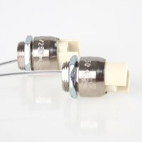 R7s Hochvolt Halogen Lampenfassung mit 20 cm Anschlussleitung – 250 V / 6 A / max. 1500 W – 2 Stück