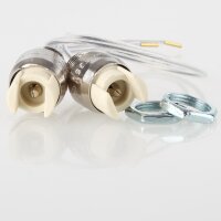 R7s Hochvolt Halogen Lampenfassung mit 20 cm Anschlussleitung – 250 V / 6 A / max. 1500 W – 2 Stück