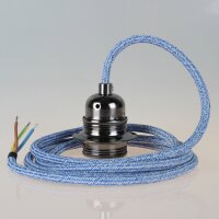 Textilkabel Pendelleitung jeans-blau mit E27 Fassung...