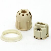 G9 Hochvolt-Halogen-Lampenfassung Ø 26 mm mit Außengewinde und Schraubring M10x1 IG