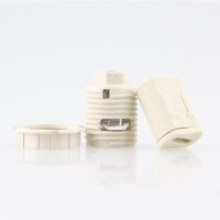 G9 Hochvolt-Halogen-Lampenfassung Ø 20,8 mm mit Außengewinde und Schraubring M10x1 IG