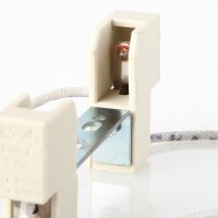 R7s Hochvolt Halogen Lampenfassung mit 22 cm Anschlussleitung – 250 V / 6 A –  Kontaktabstand 74,9mm