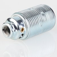 E14 Metall-Lampenfassung Premium verchromt mit Außengewinde, M10x1 IG