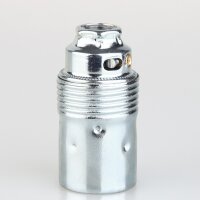 E14 Metall-Lampenfassung Premium verchromt ohne Außengewinde, M10x1 IG