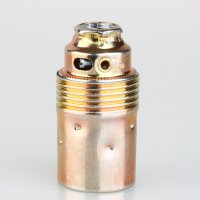 E14 Metall-Lampenfassung Premium vermessingt ohne Außengewinde, M10x1 IG