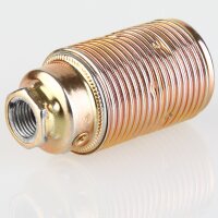 E14 Metall-Lampenfassung Premium vermessingt mit Außengewinde, M10x1 IG