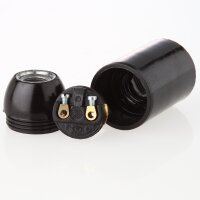E14 Kunststoff-Lampenfassung schwarz mit M10x1 Innengewinde