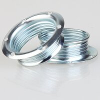 E14 Schraubring Unterring für Lampenfassungen mit Außengewinde, Metall verchromt