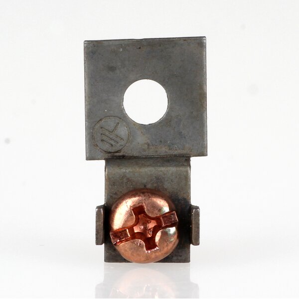 Erdlasche mit Loch 4,2 mm – Metall roh, 12×20 mm, für Lampenbau und Leuchtenmontage