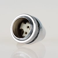 Fassungshalter 25×31 mm verchromt mit GY6,35 Niedervolt Halogenfassung