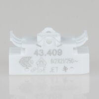 Lampen Einbau-Wippschalter weiß – BJB 43.409, runde Wippe, 1-polig, 250V/6A