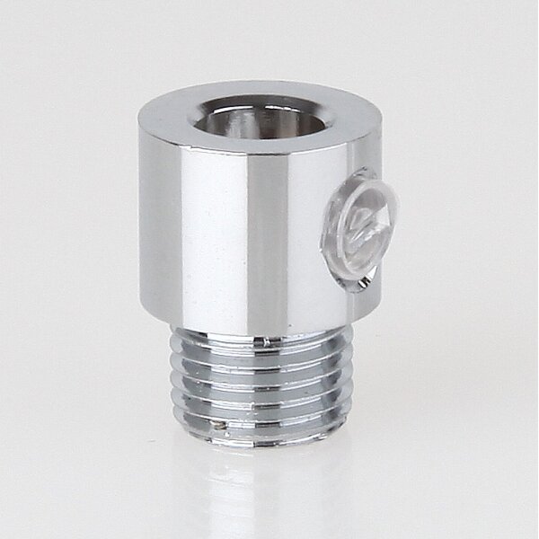 M10x1 Klemmnippel Zugentlastung aus Metall Verchromt mit Außengewinde