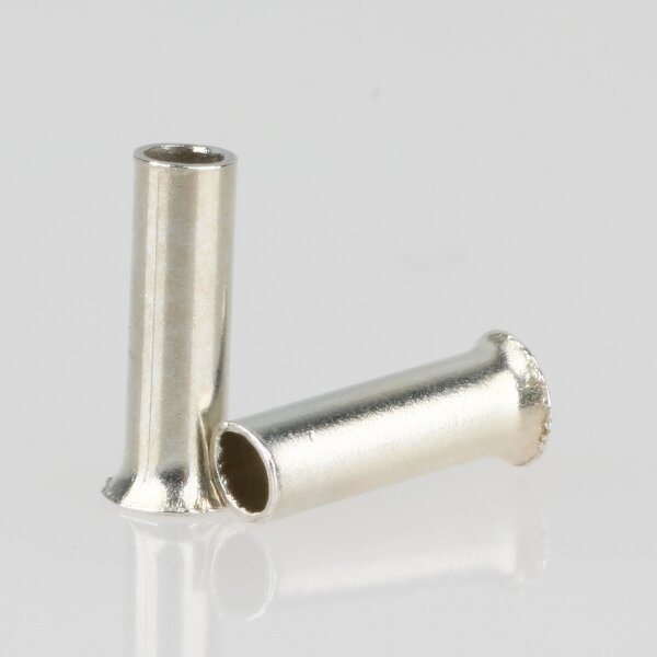 Aderendhülsen 1,0 mm² ohne Isolierung – 6 mm Länge – galvanisch versilbert – 100 Stück