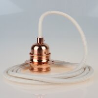 Textilkabel Pendelleitung elfenbein E27 Fassung Metall...