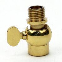 Lampen Kippgelenk 16x27 mm, Messing poliert, M10x1 Innengewinde auf M10x1 Außengewinde