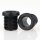 M10x1 Trompetennippel 12x12,5 mm, 10 mm lang, Rundbund, Kunststoff schwarz, mit Verdrehschutz
