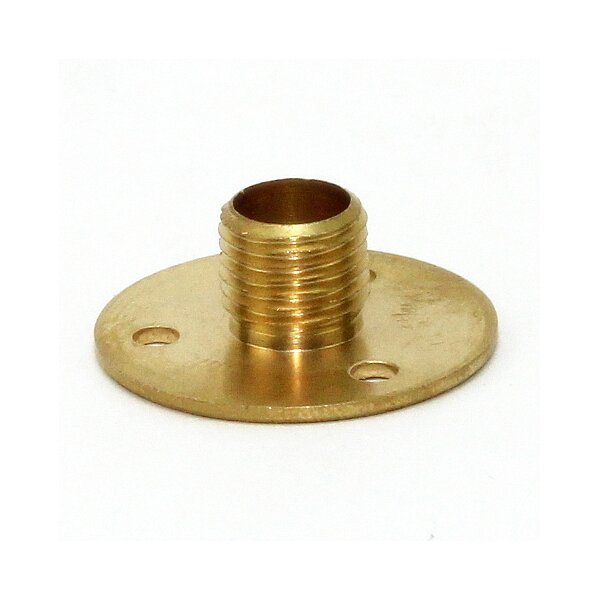 M10x1 Wandnippel / Scheiben-Nippel mit Aufbauscheibe, Messing poliert, 26x10 mm, Gewindehöhe 8,5 mm