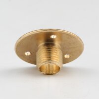 M10x1 Wandnippel / Scheiben-Nippel mit Aufbauscheibe, Messing poliert, 26x10 mm, Gewindehöhe 8,5 mm