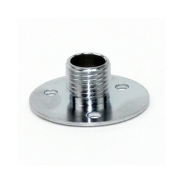 M10x1 Wandnippel / Scheiben-Nippel mit Aufbauscheibe, Metall verchromt, 26x10 mm, Gewindehöhe 8,5 mm