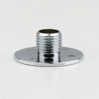 M10x1 Wandnippel / Scheiben-Nippel mit Aufbauscheibe, Metall verchromt, 26x10 mm, Gewindehöhe 8,5 mm