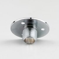 M10x1 Wandnippel / Scheiben-Nippel mit Aufbauscheibe, Metall verchromt, 26x10 mm, Gewindehöhe 8,5 mm