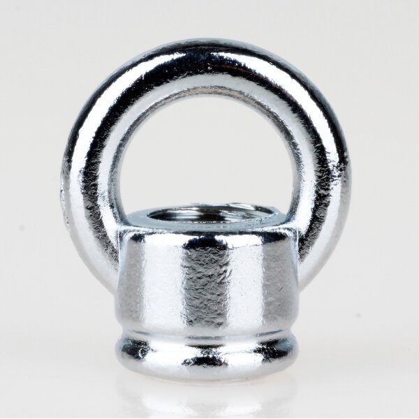 Ringnippel verchromt M10x1 Durchgangsgewinde – Druckguss, schwere Ausführung, Ø 22 mm