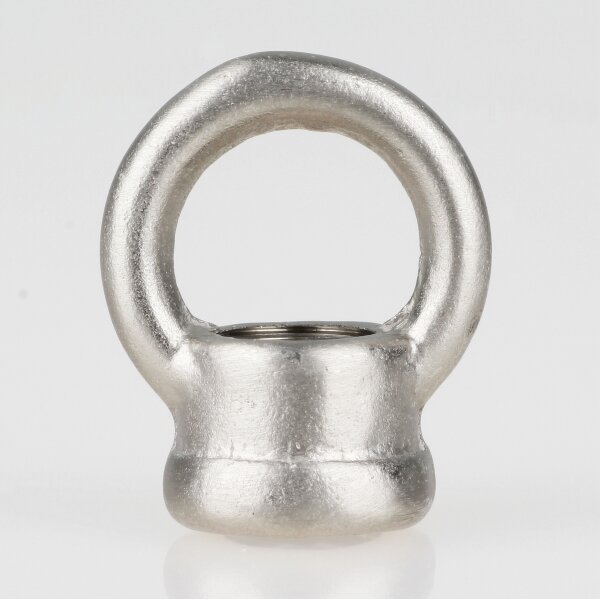 Ringnippel Messing nickel-matt M10x1 Durchgangsgewinde – Edelstahloptik, schwere Ausführung, Ø 22 mm