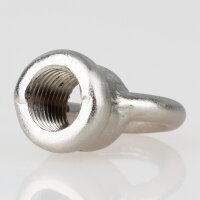 Ringnippel Messing nickel-matt M10x1 Durchgangsgewinde – Edelstahloptik, schwere Ausführung, Ø 22 mm