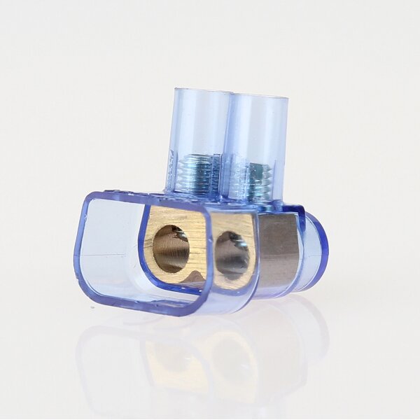 Twin-Lüsterklemme transparent 2-polig bis 16mm² – einseitig geschlossen