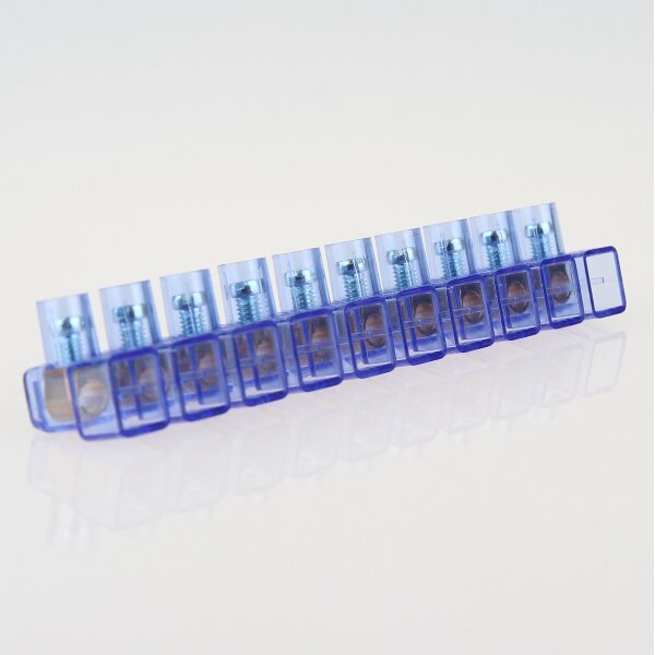 Lüsterklemme transparent 10-polig bis 2,5mm² – einseitig geschlossen