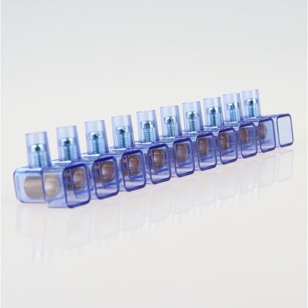 Lüsterklemme transparent 10-polig bis 6mm² – einseitig geschlossen