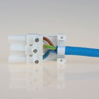 Schnellmontage-Steckverbinder Buchsenteil – 230V/16A – weiß, Thermoplast, für Leuchtenverdrahtung