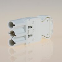 Schnellmontage-Steckverbinder Steckerteil – 230V/16A – weiß, Thermoplast, für individuelle Verbindungsleitungen