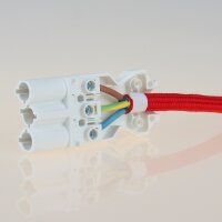 Schnellmontage-Steckverbinder Steckerteil – 230V/16A – weiß, Thermoplast, für individuelle Verbindungsleitungen