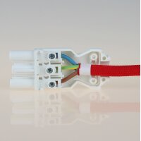 Schnellmontage-Steckverbinder Buchsenteil – 230V/16A – weiß, Thermoplast, für individuelle Verbindungsleitungen