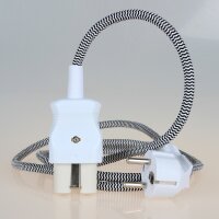 2,0m Gerätestecker Textilkabel Anschlussleitung...